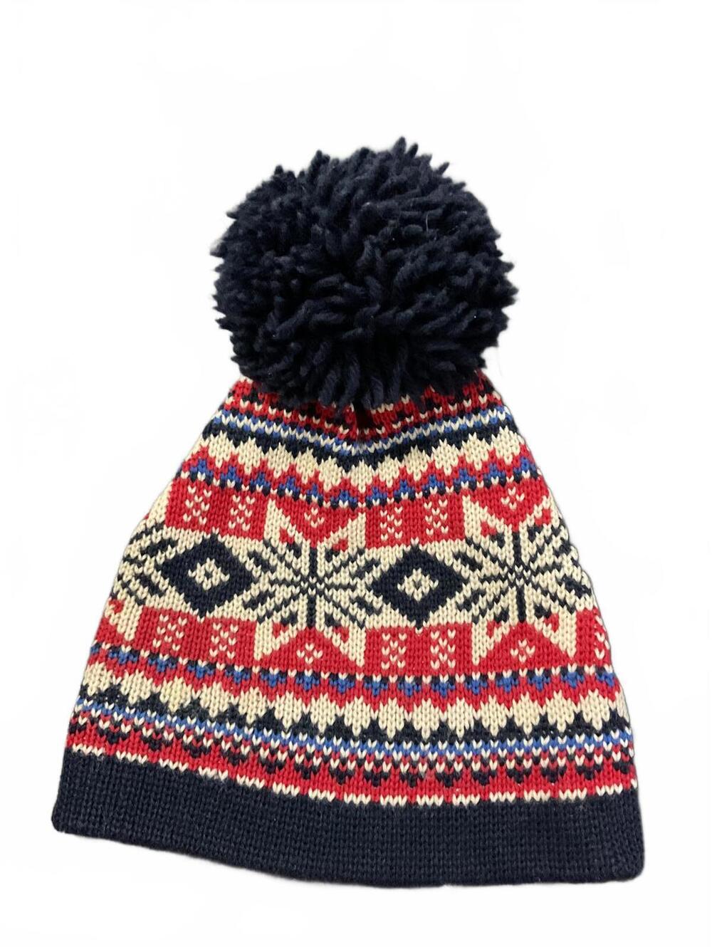 Smiley 100% Wool Knit Pom Pom Hat